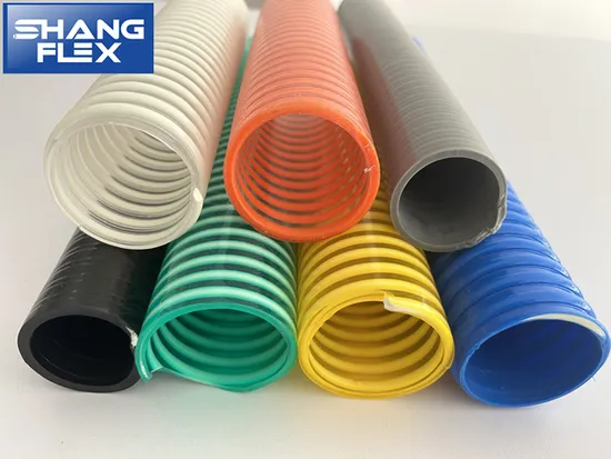 Tubo flessibile di aspirazione in PVC a tre colori con spirale ondulata
